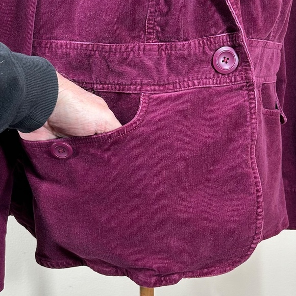 Sonoma Corduroy Fitted Violet Purple Burgundy Blazer Jacket Size 1X - Picture 9 of 14